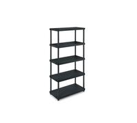 Etagère de rangement 5 tablettes résine noire Charge 150kg L61xP31xH172 cm ITOOL