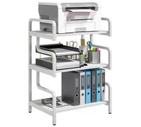Étagère de rangement à 3 niveaux - HOMCOM - design industriel - structure en acier - support d'imprimante - 55 x 40 x 77 cm - blanc