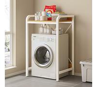 Étagère de rangement à 3 niveaux pour machine à laver et sèche-linge, parfaite pour salle de bain, buanderie, balcon et porche, comprend un kit d'empilage et une étagère
