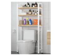 Étagère de rangement à 3 niveaux pour salle de bain - Autonome - Économie d'espace - Blanc - Pour un rangement optimal au-dessus des toilettes - Idéal pour les petites salles de bain