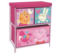 Peppa Pig 3 Drawer Storage Shelf Rose