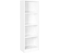 VASAGLE Bibliothèque, Étagère sur 4 Niveaux, Meuble de Rangement Ouvert, Étagère, 24 x 40 x 121,5 cm, pour Salon, Bureau, Salle à Manger, Blanc Nuage LBC104W