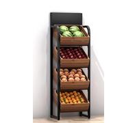 Étagère de Rangement à 4 Niveaux en Bois pour ustensiles Cuisine - Organisateur sur Pied légumes, Fruits et Autres Produits Frais dans Les Cuisines supermarchés