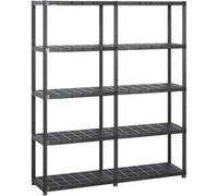 vidaXL Étagère de rangement à 5 niveaux Noir 142x38x170 cm Plastique