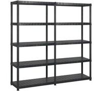 vidaXL Étagère de rangement à 5 niveaux Plastique Noir 170x40x185 cm