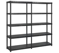 vidaXL Étagère de rangement à 5 niveaux Noir 183x45,7x185 cm Plastique