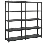 Étagère de rangement à 5 niveaux Noir 183x45,7x185 cm Plastique