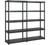 vidaXL Étagère de rangement à 5 niveaux Noir 183x45,7x185 cm Plastique