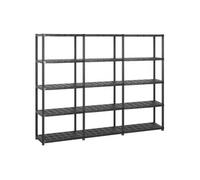 Etagère de rangement à 5 niveaux Noir 213x38x170 cm Plastique