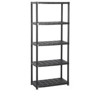 Étagère de rangement à 5 niveaux noir 71 x 38 x 170 cm plastique Helloshop26 02