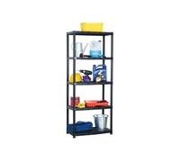 Étagère de rangement à 5 niveaux Noir 71x38x170 cm Plastique Noir G