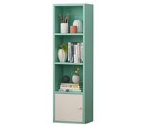 Étagère de rangement à 6 étages pour enfants avec portes, économie d'espace pour chambre d'enfant, élégante couleur blanc, rose et vert, parfaite pour ranger des livres et des jouets