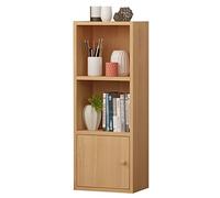 Étagère de rangement à 6 étages pour livres d'enfants avec portes - Étagère peu encombrante pour chambre d'enfant et salle de jeux - Bibliothèque en bois en blanc, rose, hêtre et vert - Parfaite pour