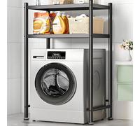 Étagère de rangement à linge en acier robuste avec roulettes - Étagère à 2 niveaux pour lave-linge et sèche-linge, idéale pour les appartements, les chambres et les petits espaces