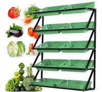 Étagère de rangement à plusieurs niveaux pour fruits et légumes, présentoir commercial durable pour supermarchés et dépanneurs