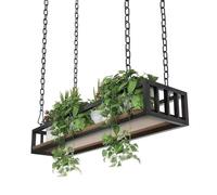 Étagère de rangement à plusieurs niveaux, support à plantes robuste et réglable à fixer au plafond avec étagères flottantes - Idéal pour les pots de fleurs dans un salon, un café ou une bout