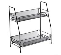 Étagère de rangement à roulettes à 2 niveaux pour une organisation efficace dans n'importe quelle pièce (L noir)