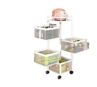 Étagère de rangement à roulettes à 4 niveaux - Organiseur multi-usage pour cuisine, salle de bain et salon