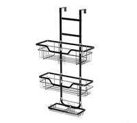 Étagère de rangement à suspendre avec crochets et adhésifs, sans perçage, étagère de douche murale stable, résistante à la rouille, acier inoxydable 304, 3 niveaux de rangement, design fil ouvert