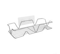Étagère de rangement à un niveau en acier inoxydable, sans perçage, étagère murale pour cuisine et salle de bain, organiseur carré antirouille pour articles de toilette et assaisonnements, argenté, 30