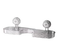 Étagère de rangement à ventouse pour lavabo de salle de bain, étagère de rangement sans perçage avec évacuation, étagère de rangement pour évier de cuisine, panier mural gain de place (Clair)