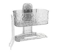 Étagère de rangement à ventouse pour salle de bain avec double couche et design ventilé moderne et simple