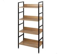 AKTIVE Max Home etagère de Rangement, 4 Étagères, 60X28X126 cm, Acier et Bois, Facile à Assembler, Robuste et Durable, Système de Mise à Niveau, Meubles de Salon, etagères, Décoration (18417)