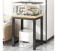 Étagère de Rangement au-dessus du Robot Aspirateur, Meuble Support pour Robot Aspirateur, Étagère Double Niveau pour Robot Aspirateur dans l’Entrée, Structure Acier avec Plateau en Bois, Petite Table