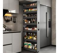 Étagère de rangement autonome avec roulettes pour l'organisation du garde-manger de cuisine, organisateur mobile pour un accès facile et une utilisation efficace de l'espace