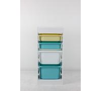 Etagère de rangement avec 4 paniers colorés