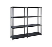 Etagère de rangement bibliothèque à 4 niveaux 130 cm plastique noir 02_0000645