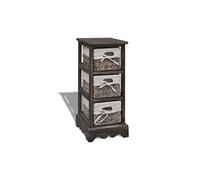 Etagère de rangement Bois Marron 3 paniers en tissage