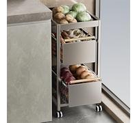 Étagère de rangement coulissante en métal avec roulettes verrouillables pour la maison, le bureau, la cuisine et la chambre à coucher