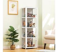 Étagère de Rangement de bibliothèque en Acrylique/vitrine Curio, vitrine avec Verre Acrylique, vitrines pour Objets de Collection, vitrine en Bambou Transparent, étagère en Verre sur Pied,