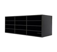 Étagère de rangement de bureau à 12 compartiments empilable A4 - Organiseur de bureau - Pour garder votre bureau propre - Noir
