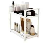 Étagère de rangement de bureau à 2 niveaux - Étagère d'angle pour toilettes - Organisateurs d'étagères pour fournitures de dortoir, organisateur de bureau polyvalent pour télécopieurs, scanners, fichi