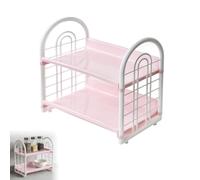 Étagère de rangement de bureau à double couche, étagère creuse à 2 niveaux pour livres, fournitures de bureau, organiseur de table minimaliste pour bureau, dortoir, maison, plastique, 32 x 16,5 x 28,5