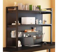 Étagère de rangement de bureau, bibliothèque en bois multifonction, design à 2 couches pour la maison, le bureau et les étudiants, présentoir de comptoir