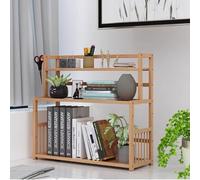 Étagère De Rangement De Bureau - Bureau D'ordinateur En Bois Étagère De Rangement, Petite Étagère De Bureaus Ouverte Présentoir De Rangement, Bibliothèque Organisateur De Table À Poser(60*23*58cm)