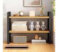 Étagère de rangement de bureau en bois - Bibliothèque multicouche à 2/3 niveaux pour bureau à domicile, dortoir, étude - Étagère robuste pour livres, plantes et décoration