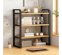 Étagère de rangement de bureau en bois - Bibliothèque multicouche à 2/3 niveaux pour bureau à domicile, dortoir, étude - Étagère robuste pour livres, plantes et décoration