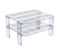 Étagère de Rangement de Bureau Pliable Transparente, 1 Set, la Cuisine | Empilage Modulaire, Plastique As Acrylique, pour Bouteilles et Objets Divers, Table à Manger, Placard