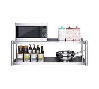 Étagère de rangement de cuisine à 3 niveaux, robuste en acier inoxydable, étanche, antirouille, support mural polyvalent, organisateur pour micro-ondes, friteuse à air(2 - Layer 150x30x75cm)