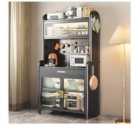 Étagère de rangement de cuisine à 5 niveaux avec étagères réglables et tiroir multifonctionnel pour micro-ondes, garde-manger, buffet et café (177,8 x 69,8 cm)