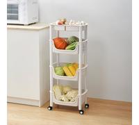 Étagère de rangement de cuisine avec organiseur, chariot à légumes, étagère multifonction pour garde-manger, salle de bain et cuisine - 40 x 26,5 x 95 cm, solution peu encombrante