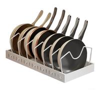 Étagère de rangement de cuisine coulissante avec séparateurs réglables pour casseroles et poêles offrant un accès et une organisation faciles (étagère à casseroles)