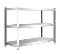 Étagère de Rangement de Cuisine en Acier Inoxydable, Organiseur de Salle de Bain à 3 Niveaux pour Micro-Ondes, Support de Garage réglable, Support de casseroles sur Pied(60x30x80cm)