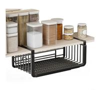 Étagère de rangement de cuisine pour installation sous armoire extensible de 36 cm à 60 cm, cadre en fer, supporte 5 kg sans affaissement (noir)