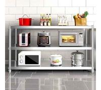 Étagère de rangement de cuisine réglable en hauteur pour micro-ondes, étagère utilitaire en acier inoxydable pour casseroles, poêles, épices
