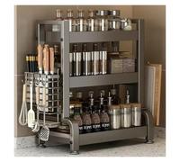 Étagère de Rangement de Cuisine, Supports à assaisonnements, Baguettes, Condiments ménagers, Couteaux, Planche à découper, égouttoir, Accessoires de Rangement(3 Layers)